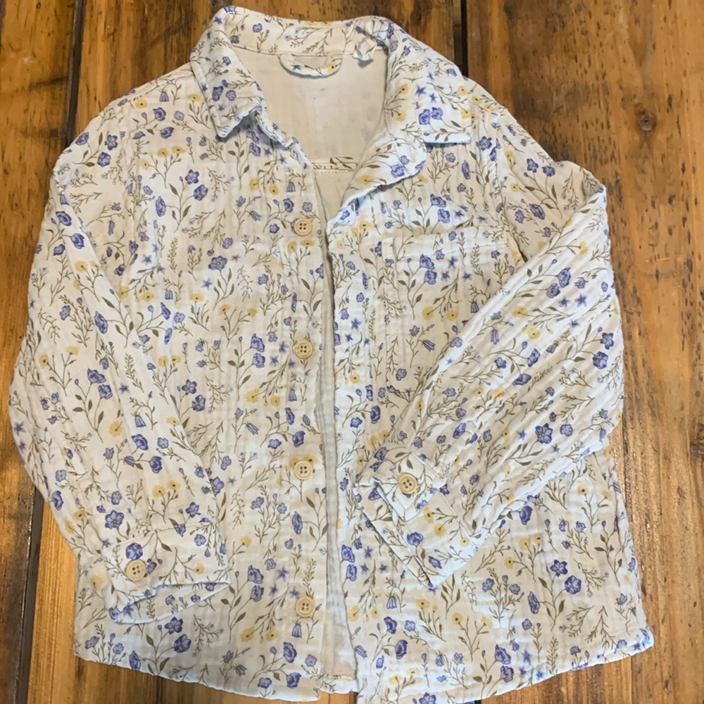 Garbo & friends flower button down shirt size 7-8 y